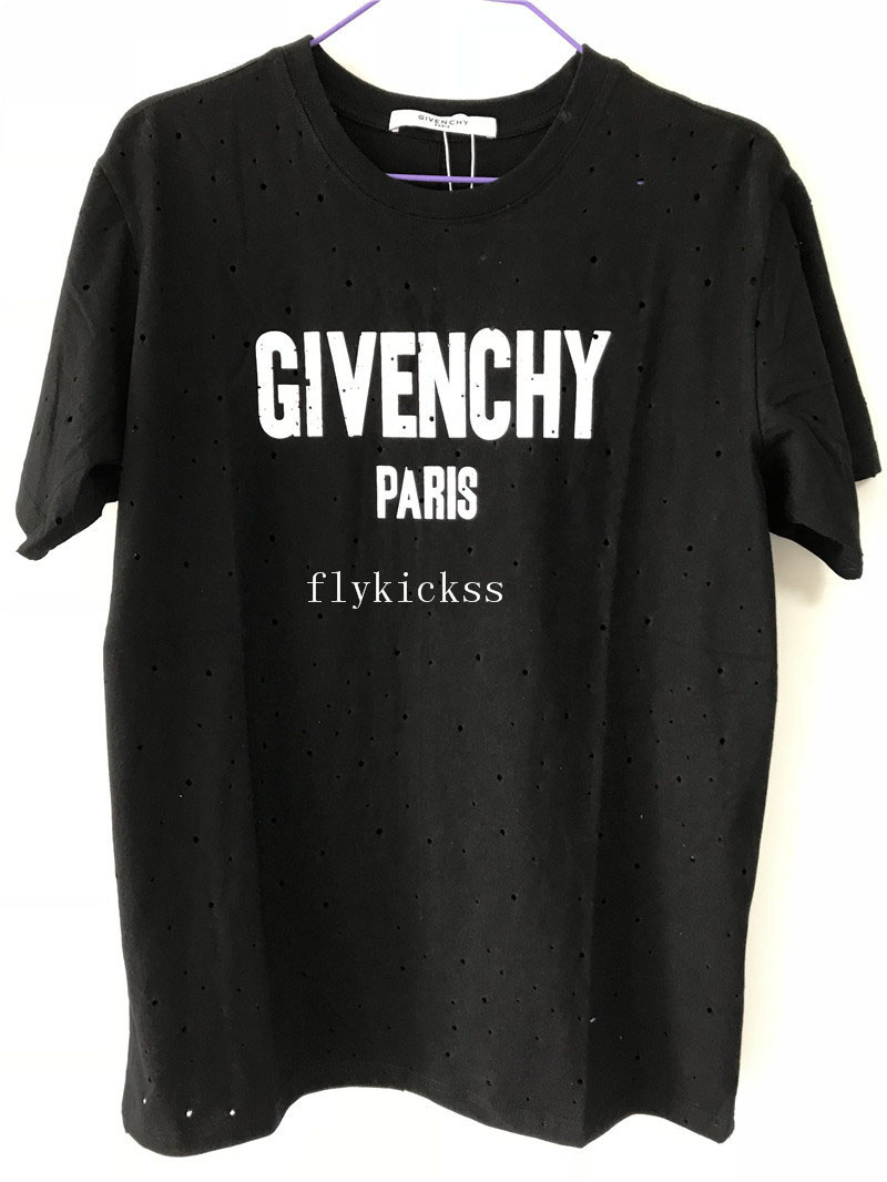 Givenchy Black T Shirt With Small Hole